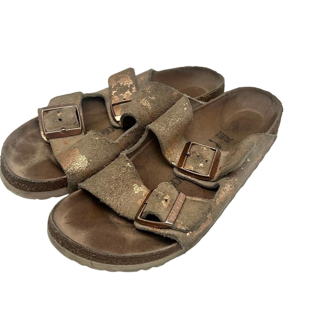 Birkenstock Siena Metallic Rose Copper Buckle Sandals Women's US 8 EU 39 Narrow